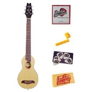 Washburn RO10 Rover Travel Acoustic Guitar Bundle with Strings, String 