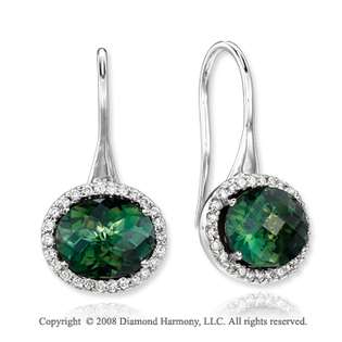 Diamond Harmony Jewelry 14k White Gold 5 1/2 Carat Green Topaz 1/3 