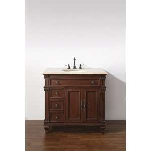   Sink Bathroom Vanity Solid Wood Cabinet with 1 Travertine Top (KL589